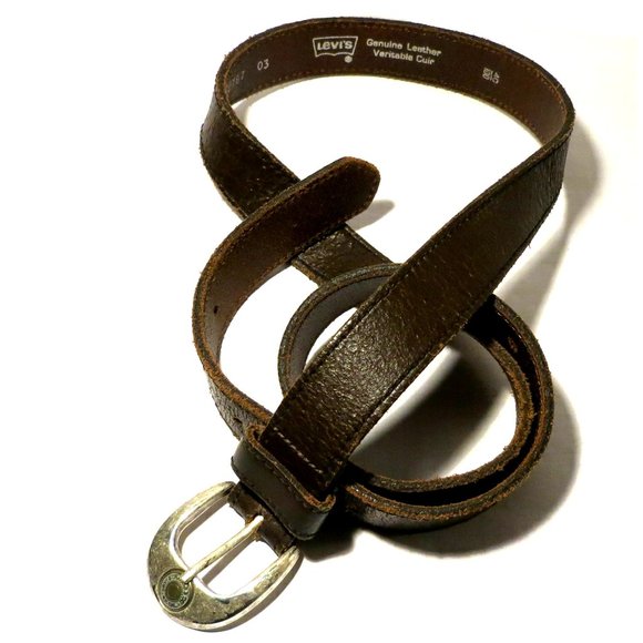 Vintage Levi's LS2787 03 Brown Leather Belt - Size 40/100 - Picture 4 of 9
